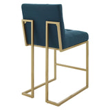 Privy Gold Stainless Steel Upholstered Fabric Counter Stool by Lefancy