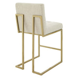 Privy Gold Stainless Steel Upholstered Fabric Counter Stool by Lefancy