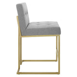 Privy Gold Stainless Steel Upholstered Fabric Counter Stool by Lefancy