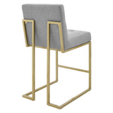 Privy Gold Stainless Steel Upholstered Fabric Counter Stool by Lefancy