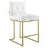 Privy Gold Stainless Steel Upholstered Fabric Counter Stool by Lefancy