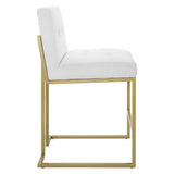 Privy Gold Stainless Steel Upholstered Fabric Counter Stool by Lefancy