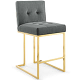 Privy Gold Stainless Steel Performance Velvet Counter Stool by Lefancy