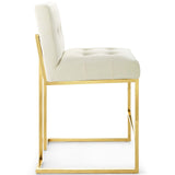 Privy Gold Stainless Steel Performance Velvet Counter Stool by Lefancy