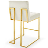 Privy Gold Stainless Steel Performance Velvet Counter Stool by Lefancy