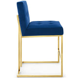 Privy Gold Stainless Steel Performance Velvet Counter Stool by Lefancy