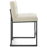 Privy Black Stainless Steel Upholstered Fabric Counter Stool by Lefancy