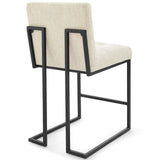 Privy Black Stainless Steel Upholstered Fabric Counter Stool by Lefancy