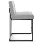 Privy Black Stainless Steel Upholstered Fabric Counter Stool by Lefancy
