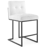 Privy Black Stainless Steel Upholstered Fabric Counter Stool by Lefancy