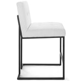 Privy Black Stainless Steel Upholstered Fabric Counter Stool by Lefancy