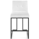 Privy Black Stainless Steel Upholstered Fabric Counter Stool by Lefancy