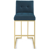 Privy Gold Stainless Steel Upholstered Fabric Bar Stool by Lefancy
