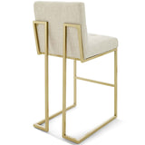 Privy Gold Stainless Steel Upholstered Fabric Bar Stool by Lefancy