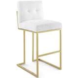 Privy Gold Stainless Steel Upholstered Fabric Bar Stool by Lefancy