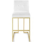 Privy Gold Stainless Steel Upholstered Fabric Bar Stool by Lefancy