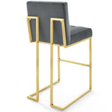 Privy Gold Stainless Steel Performance Velvet Bar Stool by Lefancy