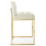 Privy Gold Stainless Steel Performance Velvet Bar Stool by Lefancy