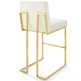 Privy Gold Stainless Steel Performance Velvet Bar Stool by Lefancy