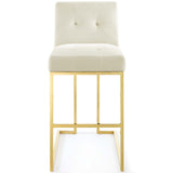 Privy Gold Stainless Steel Performance Velvet Bar Stool by Lefancy