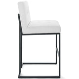 Privy Black Stainless Steel Upholstered Fabric Bar Stool by Lefancy