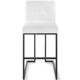 Privy Black Stainless Steel Upholstered Fabric Bar Stool by Lefancy