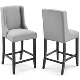 Baron Upholstered Fabric Counter Stool Set of 2 by Lefancy