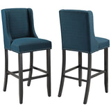 Baron Upholstered Fabric Bar Stool Set of 2 by Lefancy