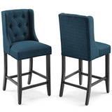 Baronet Upholstered Fabric Counter Bar Stool Set of 2 by Lefancy