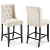 Baronet Upholstered Fabric Counter Bar Stool Set of 2 by Lefancy