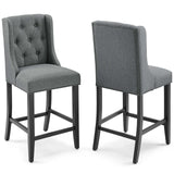 Baronet Upholstered Fabric Counter Bar Stool Set of 2 by Lefancy