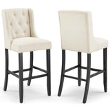 Baronet Upholstered Fabric Bar Stool Set of 2 by Lefancy
