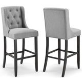 Baronet Upholstered Fabric Bar Stool Set of 2 by Lefancy