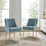 Discern Upholstered Performance Velvet Dining Chair Set of 2 by Lefancy