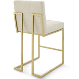 Privy Gold Stainless Steel Upholstered Fabric Counter Stool Set of 2 by Lefancy