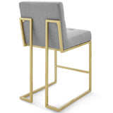 Privy Gold Stainless Steel Upholstered Fabric Counter Stool Set of 2 by Lefancy