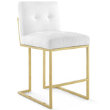 Privy Gold Stainless Steel Upholstered Fabric Counter Stool Set of 2 by Lefancy