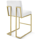 Privy Gold Stainless Steel Upholstered Fabric Counter Stool Set of 2 by Lefancy