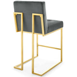 Privy Gold Stainless Steel Performance Velvet Counter Stool Set of 2 by Lefancy