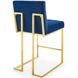 Privy Gold Stainless Steel Performance Velvet Counter Stool Set of 2 by Lefancy