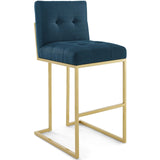 Privy Gold Stainless Steel Upholstered Fabric Bar Stool Set of 2 by Lefancy