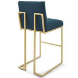 Privy Gold Stainless Steel Upholstered Fabric Bar Stool Set of 2 by Lefancy