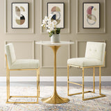 Privy Gold Stainless Steel Performance Velvet Bar Stool Set of 2 by Lefancy