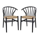 Flourish Spindle Wood Dining Side Chair Set of 2 by Lefancy