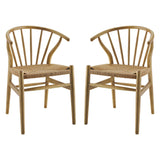 Flourish Spindle Wood Dining Side Chair Set of 2 by Lefancy