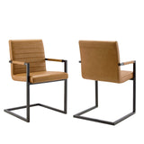 Savoy Vegan Leather Dining Chairs Set of 2 by Lefancy