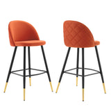 Cordial Performance Velvet Bar Stools Set of 2 by Lefancy