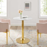 Verne 28" Artificial Marble Dining Table by Lefancy