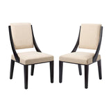 Cambridge Upholstered Fabric Dining Chairs Set of 2 by Lefancy