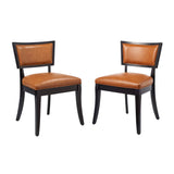 Pristine Vegan Leather Dining Chairs Set of 2 by Lefancy